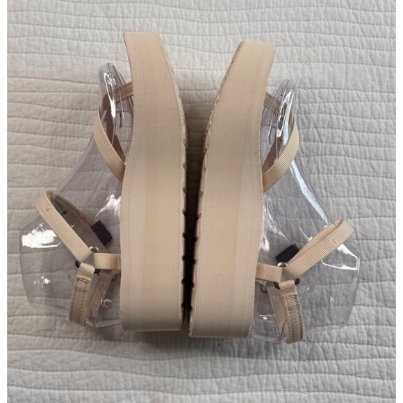 Teva Womens Flatform Slim Sport Sandal Beige Cream SZ 7 Strappy - Picture 5 of 11